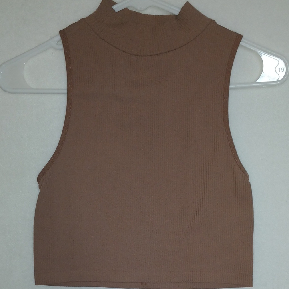 Zara Brown Ribbed Tank Top